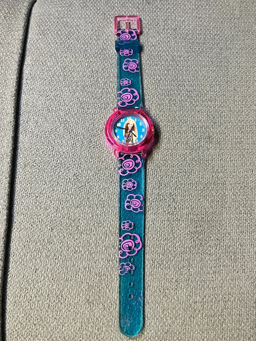 Vintage Y2K Barbie Translucent Blue Floral Watch by SII Marketing Mattel